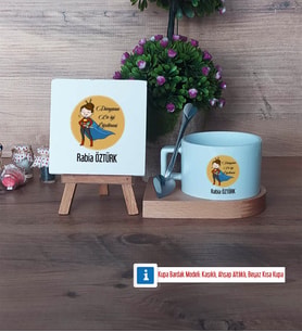 Öğretmenler Günü Hediyesi Dekoratif Taş, Kupa Bardak Kırmızı Hediye (Model 7)
