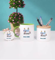 Rehber Öğretmen Kupa Bardak Kırmızı Kalemlik ve Anahtarlık (Model 8)