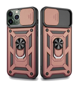 Apple iPhone 11 Pro Uyumlu Kızaklı Kamera Korumalı Tank Kılıf (Rose - Gold)