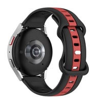Samsung Galaxy Watch Gear S3 3 45mm 46mm Haylou Solar LS05 Kordon Line Ayarlanır (Siyah-Kırmızı)