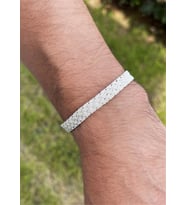 Gümüş Kazaziye El Örgüsü Gümüş Bileklik BIL2005 : Siyah - 17 cm : Gümüş - 19 cm : Siyah - 20 cm : Siyah - 19 cm : Siyah - 21 cm (Gümüş)