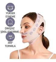 Çene Maskesi Yüz Kaldırma Kemeri Elastik Ve Nefes Alabilen Yüz Kaldırma Kayışı, Güzellik Kayışı (Ten)