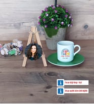Doğum Günü Hediyesi Türk Kahvesi Fincanı Ahşap Altlıklı ve Fotoğraflı Ahşap Anahtarlık Hediye (Model 9)