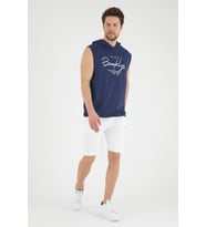 Süperlife Erkek Kapşonlu Regular Fit Tişört SPR22TS118 (İndigo)