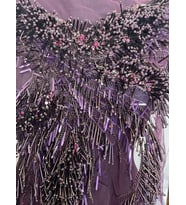 53X46 CM NİŞAN ABİYE GELİNLİK AKSESUAR KABARTMA İŞLEME APLİKE DİKİŞ (Mor)