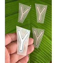 5X4 CM ÜTÜ İLE YAPIŞAN Y HARFİ TRANSFER BASKI ARMA (Gri)