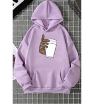 Dont Tupac Coffee Baskı Sweatshirt (Lila)