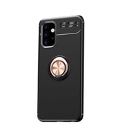 Samsung Galaxy A32 4G Kılıf Yüzüklü Magnetli Ravel Case (Siyah-Rose Gold)