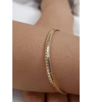 14 Ayar Altın Balıksırtı Bileklik 4 mm (Rose)
