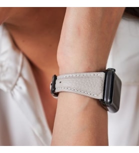 vagave Apple Watch 42mm 44mm 45mm 3 4 5 6 7 se 8 Ultra Uyumlu Kadın Deri Kordon Saat Kordonu (Gri)