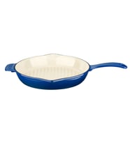 Lava Döküm Yuvarlak Izgara Tavası Döküm Demir Yekpare Saplı Edition Serisi Çap(Ø)28cm. (Mavi)