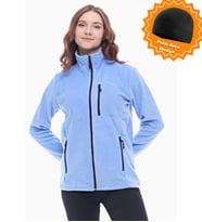 Ghassy Co. Kadın Tam Fermuarlı Polar Ceket 24 Renk (Açık Mavi)