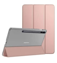Samsung Galaxy Tab S7 Plus / S8 Plus X800 T970 T975 T977 Kılıf PU Deri Smart Sta (Rose)