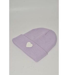 Moxxo Sevgililer Günü Özel Koleksiyonu Beyaz Kalp Figürlü Neon Turuncu Renk Unisex Erkek/Kadın Bere (Lila)
