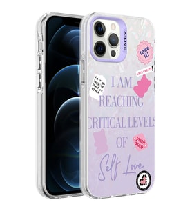 Apple iPhone 12 Pro Kılıf Mermer Desenli Zore Marbello Kılıf (Mor)