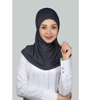 İkili Set Pratik Eşarp Hazır Türban ve Hijab Tesettür Bonesi (Füme)
