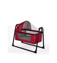 TommyBaby Sedef Sepet Beşik Portatif Bebek Beşiği Sallanır Beşik (Kırmızı)