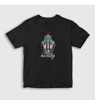 Presmono Unisex Çocuk Beyaz Nature Heilung T-Shirt 408972tt (Siyah)