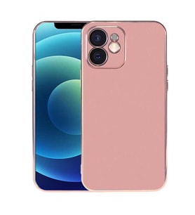 iPhone 12 Kılıf Zore Viyana Yüzeyi Buzlu Transparan Tasarım Kılıf (Rose)