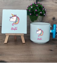Unicorn Hediye Seti Kupa Bardak T Kulplu ve Dekoratif Taş Kardeşe Sevgiliye Arkadaşa Hediye (Model 3)