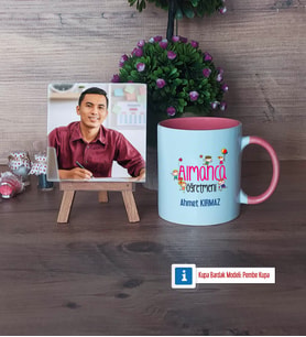 Almanca Öğretmeni Fotoğraflı Dekoratif Taş, Kupa Bardak Beyaz Hediye (Model 6)