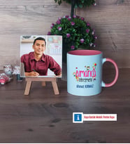 Almanca Öğretmeni Fotoğraflı Dekoratif Taş, Kupa Bardak Beyaz Hediye (Model 6)