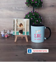 Ebeye Hediye Fotoğraflı Dekoratif Taş, Kupa Bardak Beyaz Hediye Tıp Bayramı Ebeler Günü Hediyesi (Model 11)