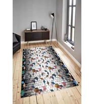 Dijital Baskılı Yıkanabilir Kaymaz Modern Renkli Salon Halısı Mutfak Halısı Yolluk ND-HY-1073 (Çok Renkli)