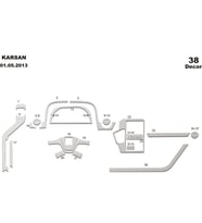 Meriç® Peugeot Karsan Jest Ön Torpido Kaplama Maun 38 Parça 2013-› (Alüminyum)