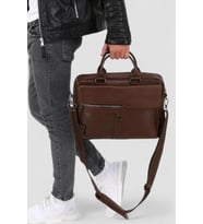 Lederax Hakiki Deri Evrak Portföy Laptop Çantası LD481 (Kahverengi)