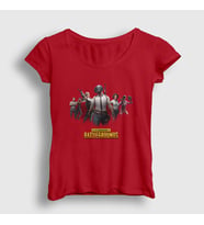 Presmono Kadın Sarı Team Pubg T-Shirt 30756tt (Kırmızı)