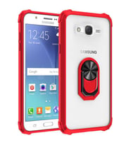 Galaxy J7 Kılıf Mola Kenar Köşe ve Yüzük Kısımları Renkli Kılıf (Kırmızı)