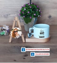 Arkadaşa Hediye Kupa Bardak Beyaz ve Fotoğraflı Ahşap Anahtarlık Hediye Doğum Günü Hediyesi (Model 8)