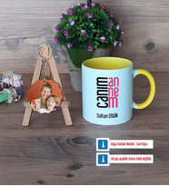 Anneye Hediye Kupa Bardak Beyaz ve Fotoğraflı Ahşap Anahtarlık Hediye (Model 7)