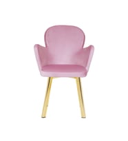 Metal Ayaklı KELEBEK SANDALYE MİSAFİR KOLTUĞU (GOLD AYAK/BABY FACE KUMAŞ) BEKLEME KOLTUĞU (Pembe)