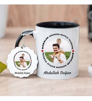 Resimli Kupa Bardak ve Anahtarlık Hediye Seti (Model 4)