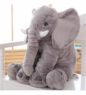 80 cm Uyku Arkadaşım Fil Peluş - Dev Fil (Gri)