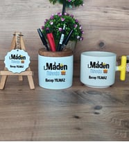 Maden Mühendisi Hediye Sepeti Kupa Bardak T Kulplu, Kalemlik ve Anahtarlık Mühendisler Günü Hediyesi (Model 5)