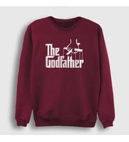 Presmono Unisex Beyaz Logo Film Baba The Godfather Sweatshirt 251907tt (Bordo)