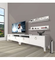 Decoraktiv Eko 220R Mdf Gold Tv Ünitesi Tv Sehpası (Beyaz)