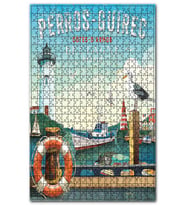 Cakapuzzle Bretagne Sahili Afişi Görseli Puzzle Yapboz MDF (Ahşap) (500 Parça)