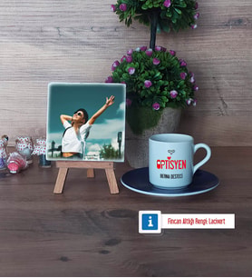 Optisyen Fotoğraflı Dekoratif Taş, Ahşap Altlıklı Türk Kahvesi Fincanı Hediye (Model 4)