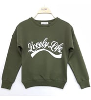 Toontoy Kız Çocuk Sweatshirt Lovely Life Baskı (Haki)