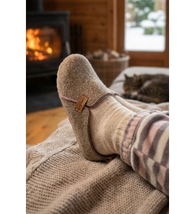 Gezer Kışlık Keçe Comfort Taban Kadın Ev Bahçe Terlik
