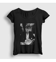 Presmono Kadın Beyaz Magnus Carlsen Büyükusta Satranç T-Shirt 424251tt (Siyah)
