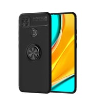 Xiaomi Redmi 9C Kılıf Yüzüklü Magnetli Ravel Case (Siyah)