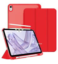 Apple iPad Air 11inç M2 2024 Kılıf Flip Cover Kalem Bölmeli PC Case A2902 A2903  (Kırmızı)