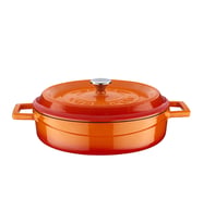 Lava Döküm Çok Amaçlı Yayvan Tencere. Trendy Serisi Çap(Ø)24cm. (Turuncu)
