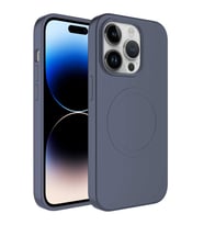 iPhone 14 Pro Max Kılıf Magsafe Özellikli Pastel Renk Plas Kılıf (Açık Gri)