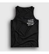 Presmono Unisex Sarı Fuck Your Social Club Atlet 401940tt (Siyah)